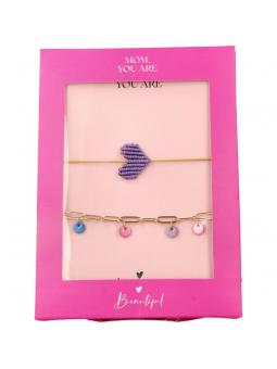 Cadeauset armband paars en goud