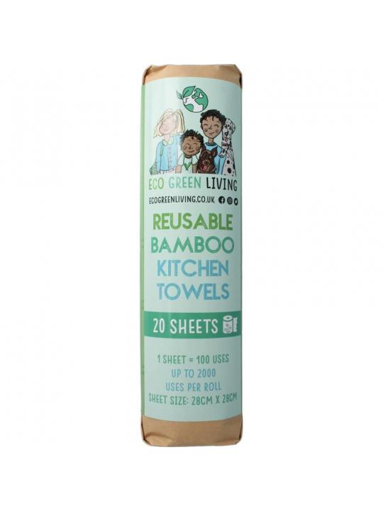 Eco Green Living Keukenrol bamboo 20 vellen
