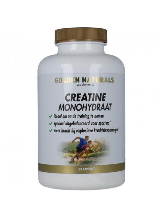 Golden Naturals creatine monohydraat 180 caps