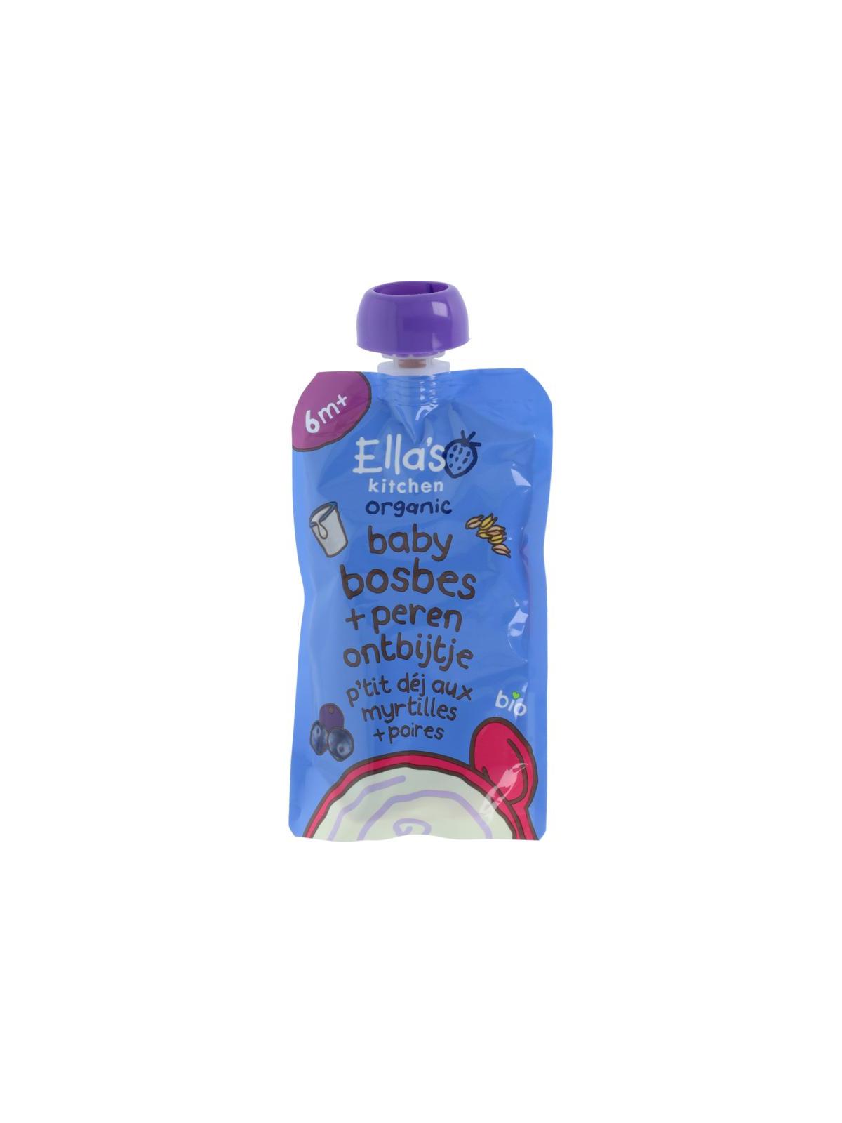 Ella's Kitchen baby bosbes+peer ontbijt 6+bio
