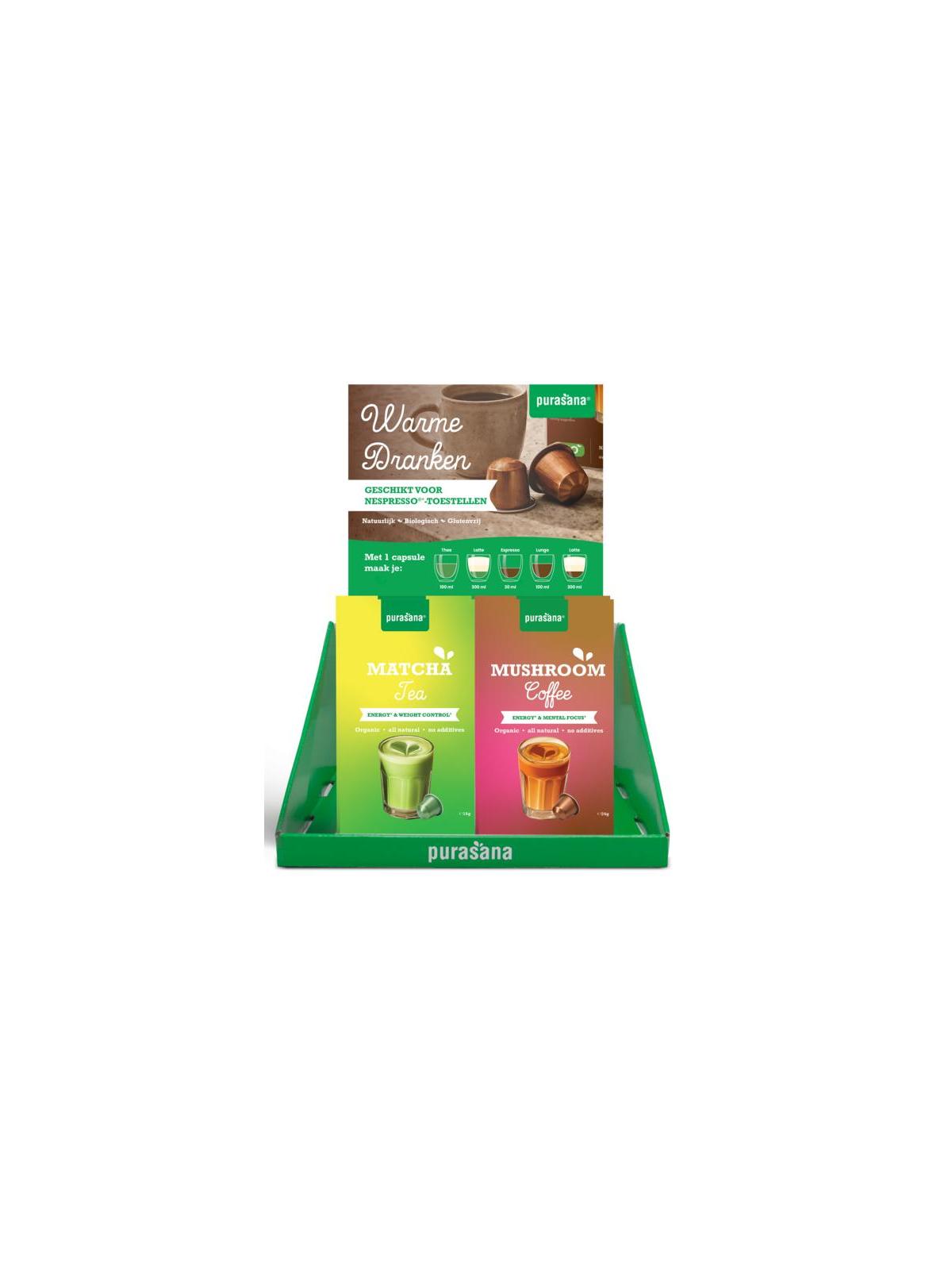 Purasana Display Hot Drinks Nespresso capsules gevuld
