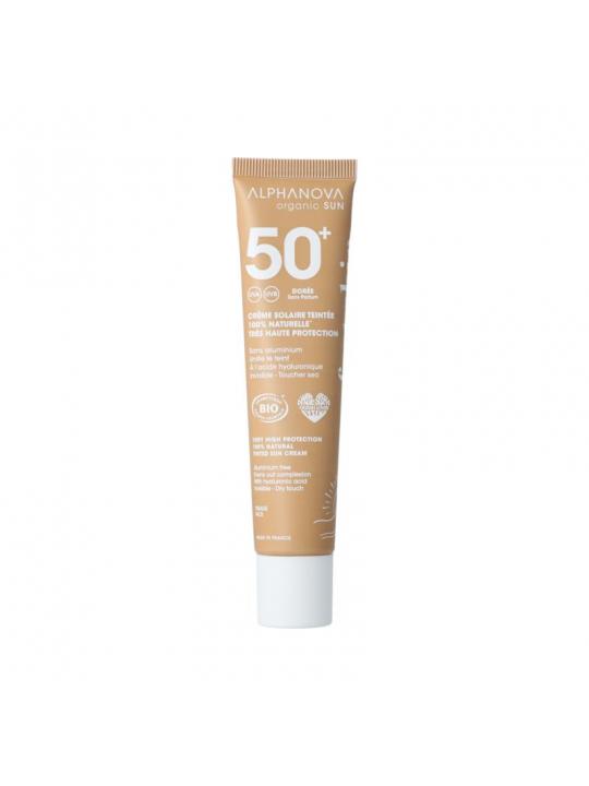 Alphanova Sun Sun bio tinted sunscreen cream golden SPF50+