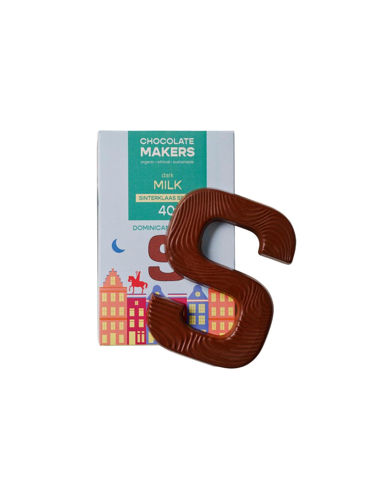 Chocolatemakers Sintletter 40% melk met sinterklaaskruiden bio