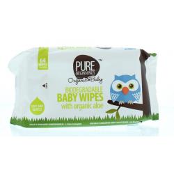 Biodegradable baby wipes aloe