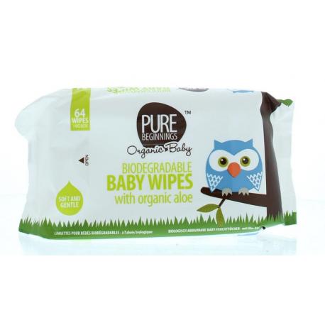 Biodegradable baby wipes aloe