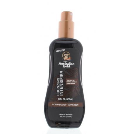 Bronzing intensifier dry oil spray